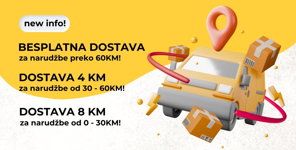 Besplatna dostava za narudžbe preko 60KM!