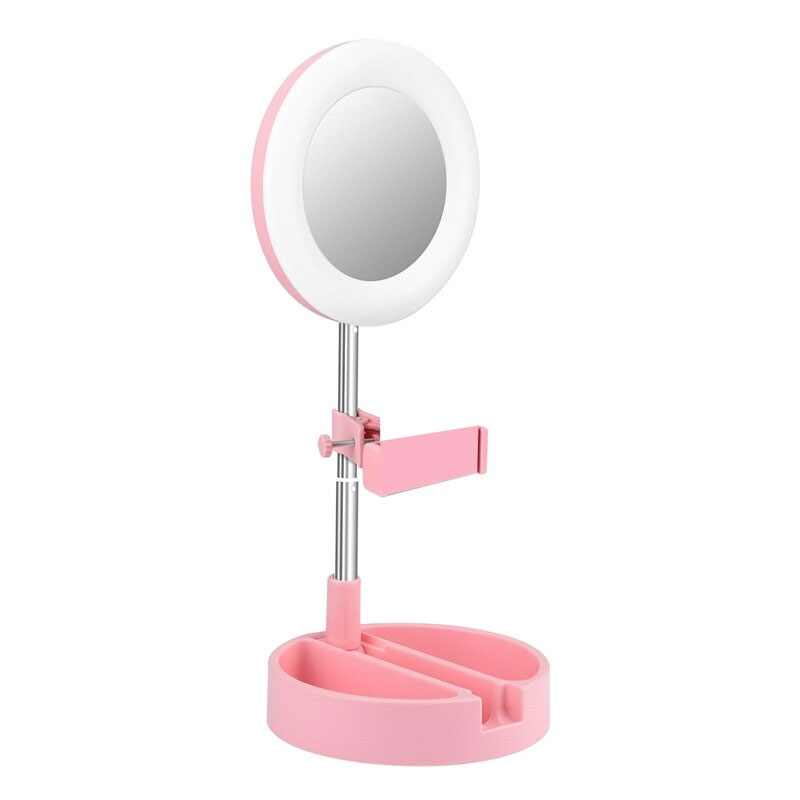 LIGHT RING SA OGLEDALOM D3 16CM PINK