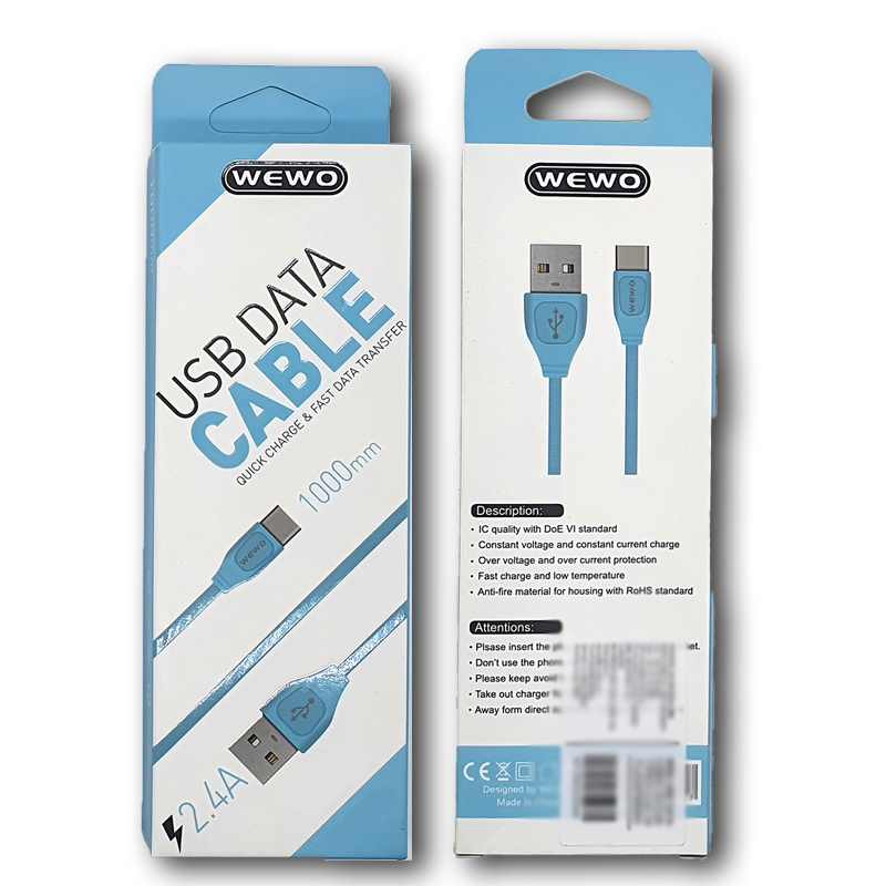 USB DATA KABAL WCA-55 MICRO 2,4A PLAVA WEWO