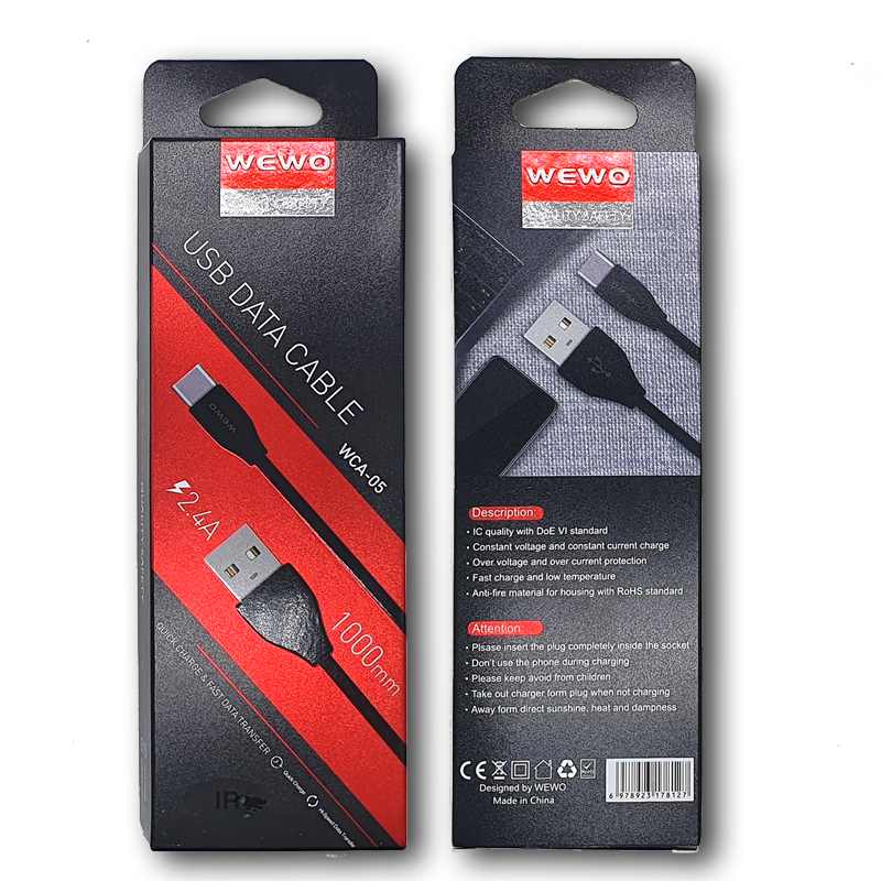 BRZI USB DATA KABAL WCA-05 IPHONE 2,4A 1M CRNA WEWO