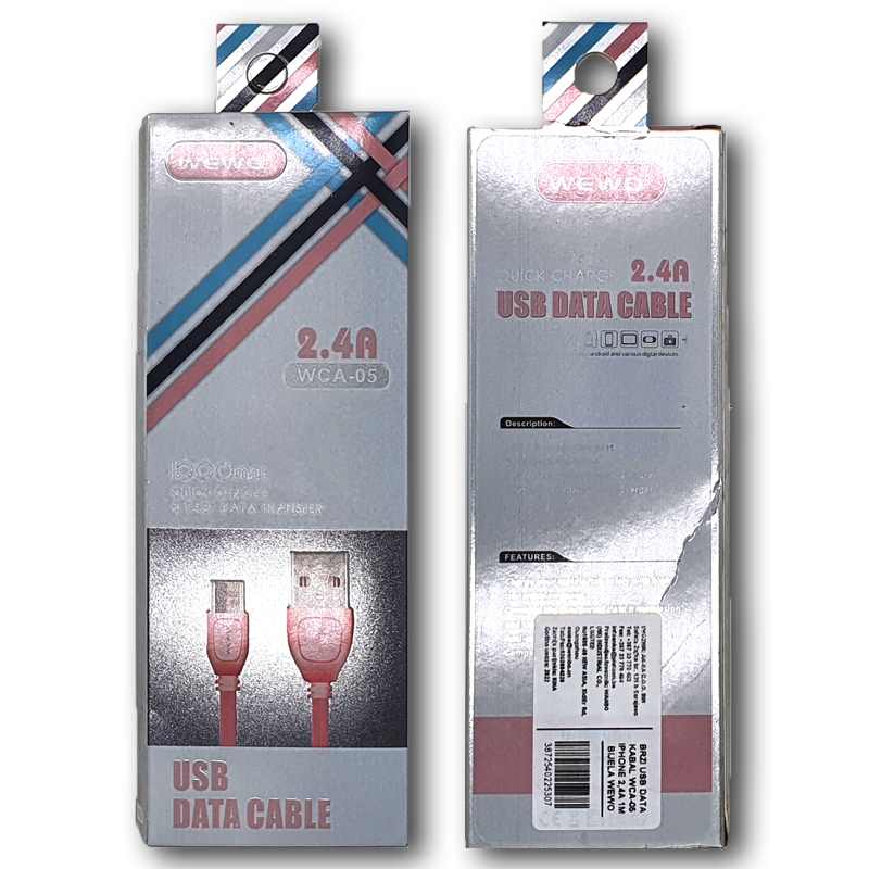 BRZI USB DATA KABAL WCA-05 TYPE-C 2,4A 1M PINK WEWO