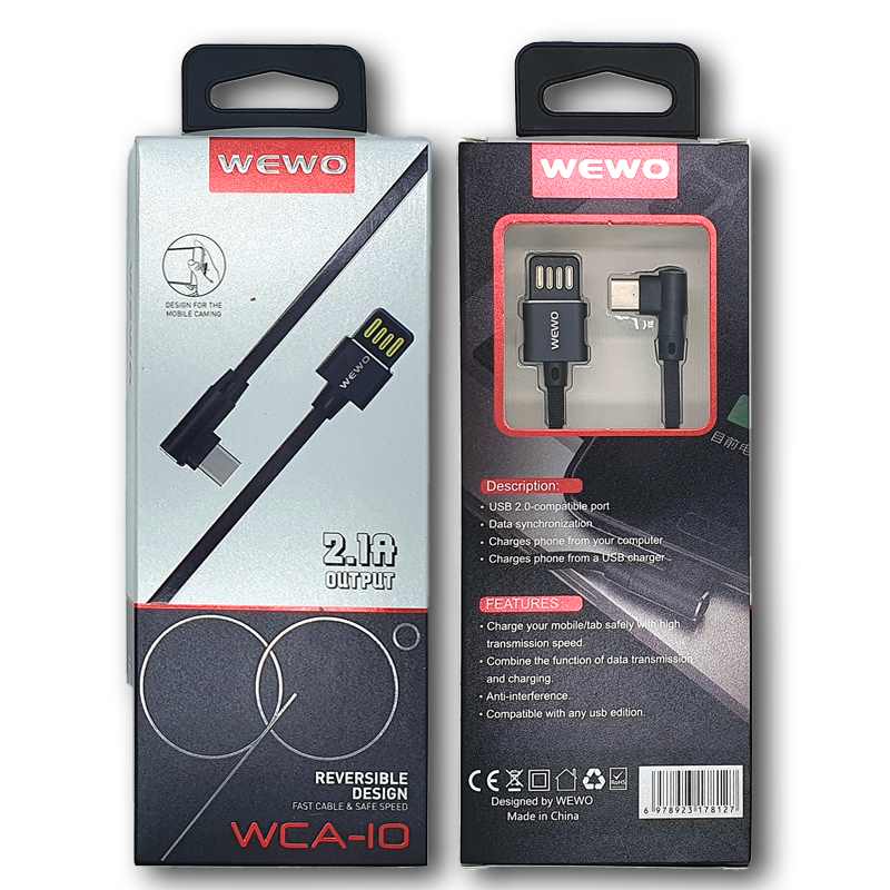 BRZI USB DATA KABAL WCA-10 TYPE-C 2,4A 1M CRNA WEWO