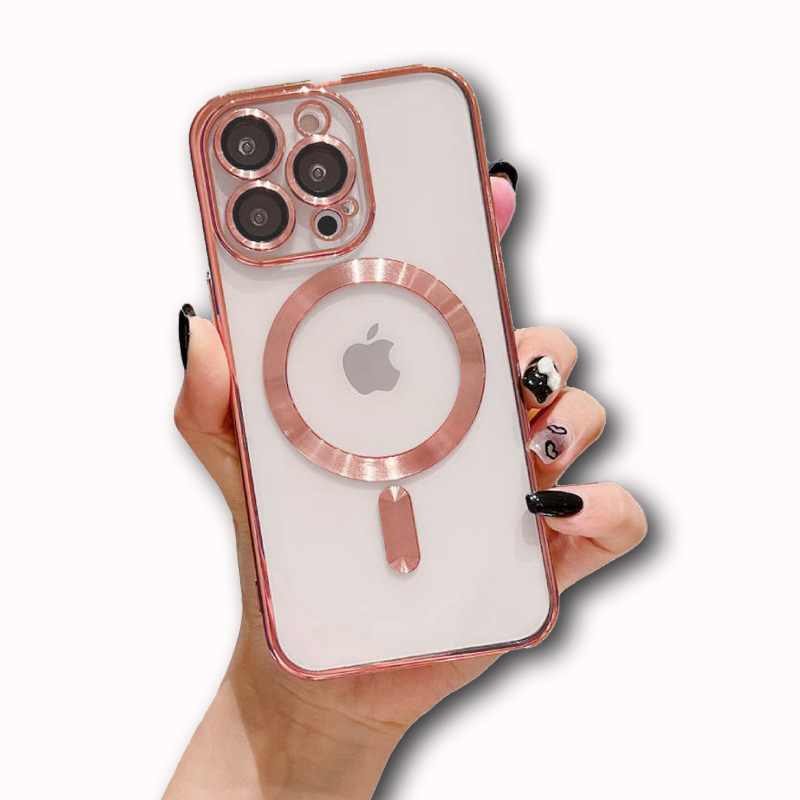 MAGSAFE SILIKON IPHONE 12 PRO ROSE GOLD SA ZASTITOM KAMERE
