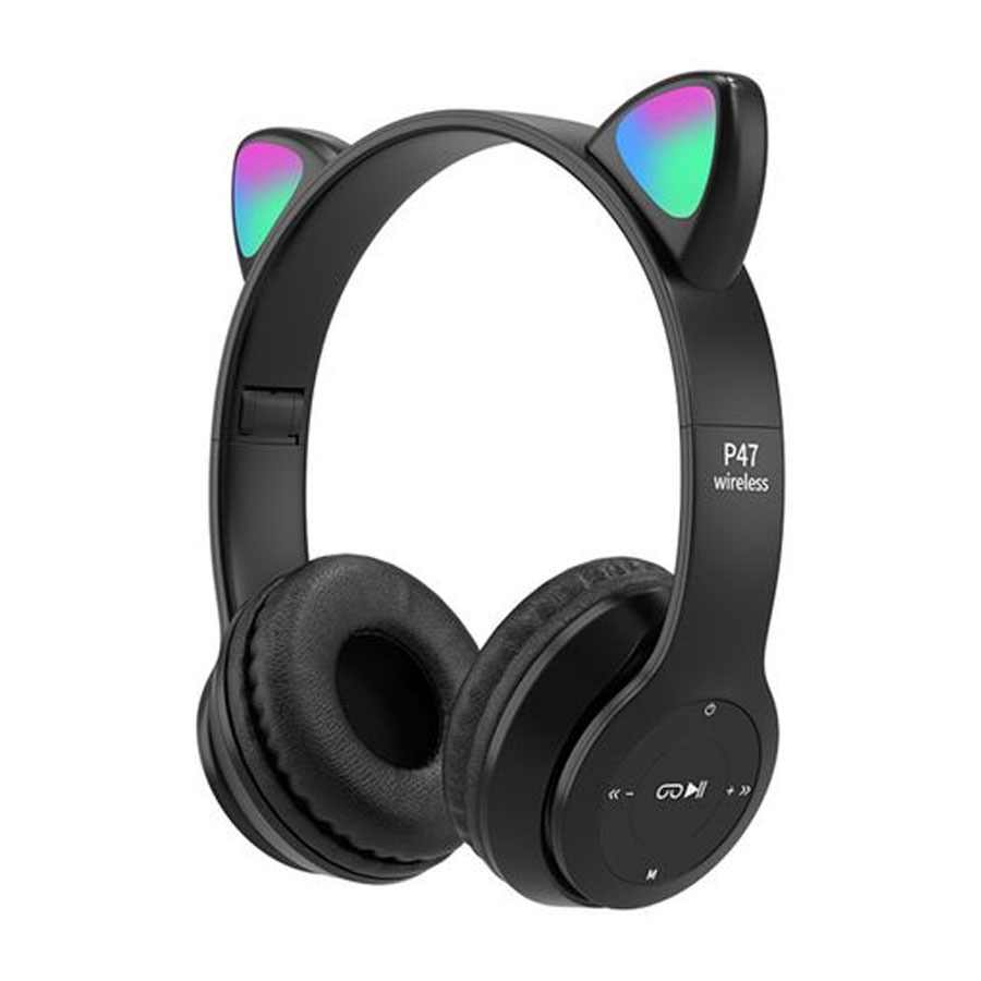 SLUSALICE CAT EAR P47 CRNA