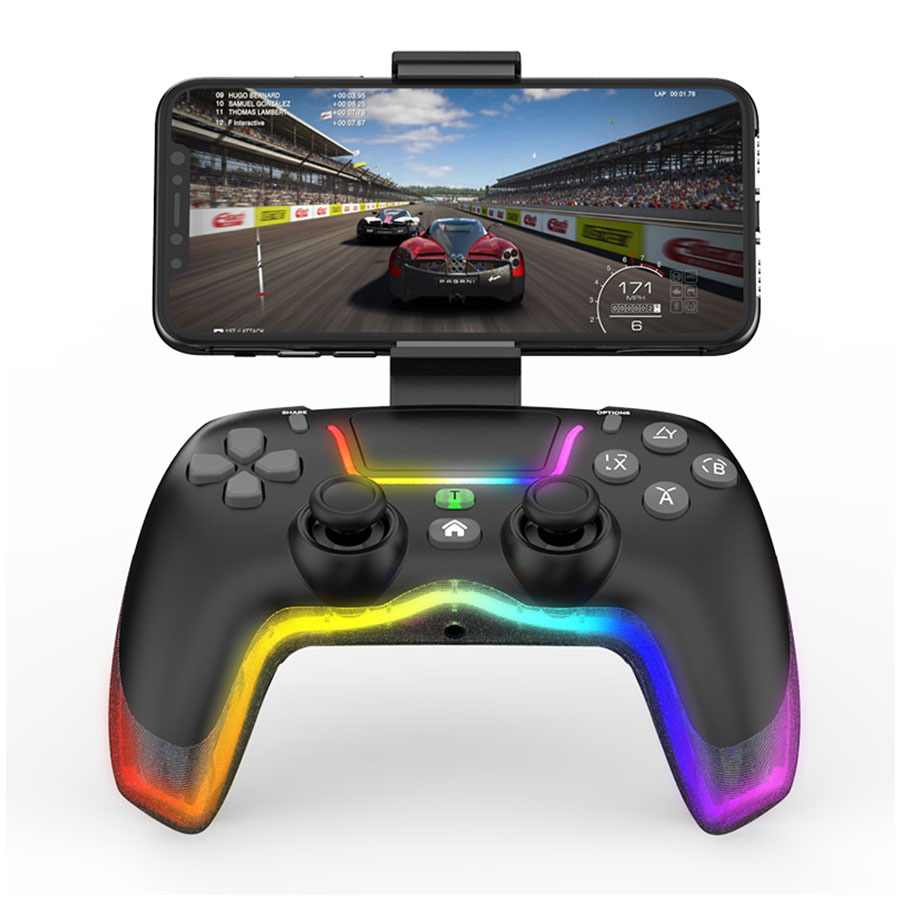 BEZICNI KONTROLER P01 ZA PLAYSTATION 4 CRNI SVJETLECI