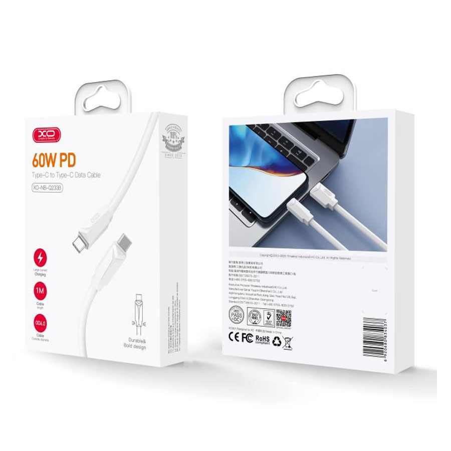 USB DATA KABAL TYPE-C NA TYPE-C 60W BIJELI NB-Q233B