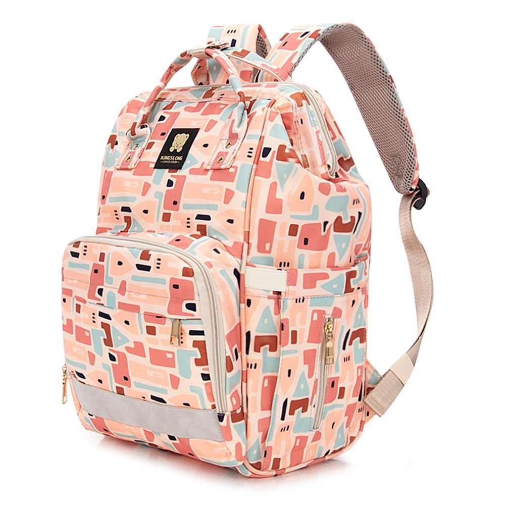 KINGSLONG PUTNICKI RUKSAK ZA MAME I BEBE  KLB190228PK- CAMO ROZA