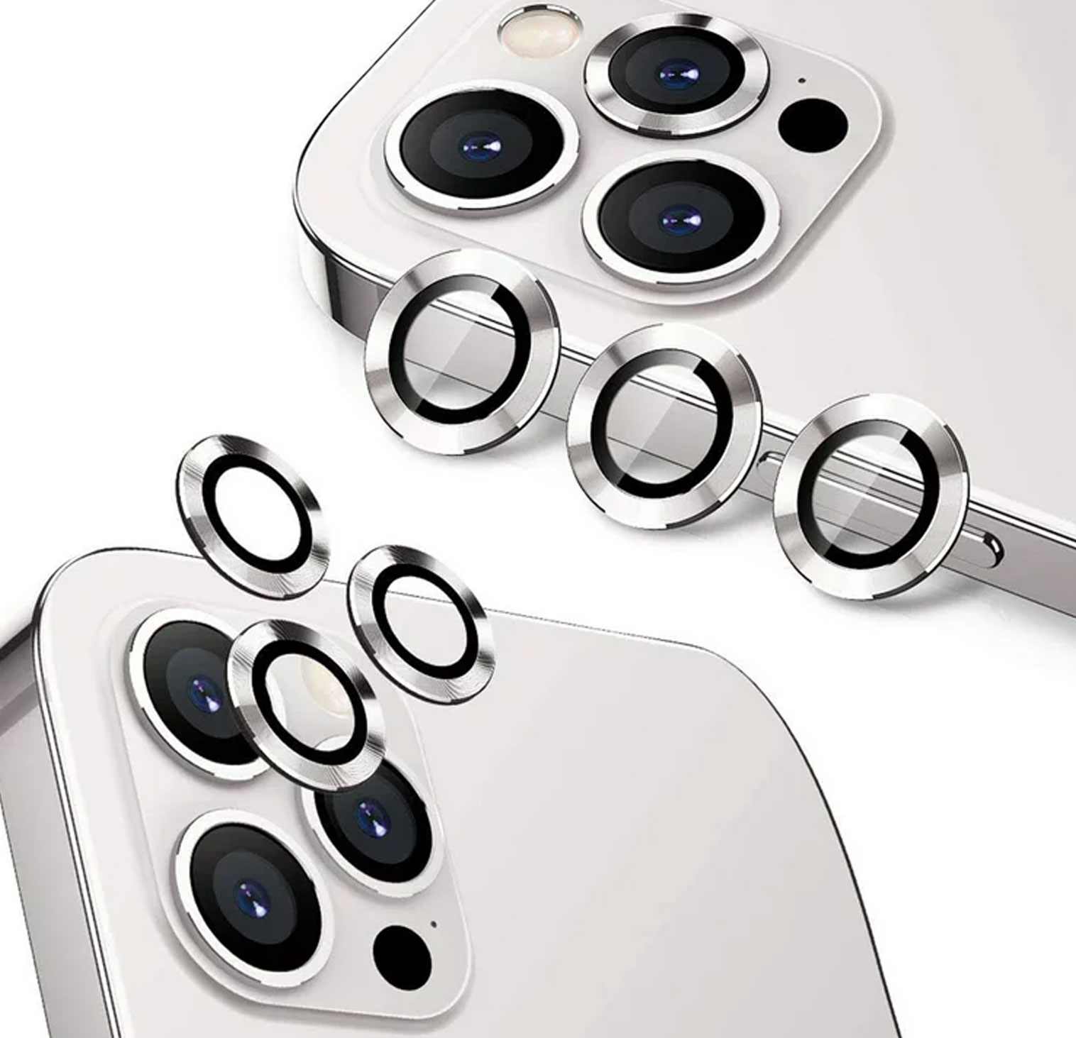 POSITIONER STAKLO KAMERE METAL IPHONE 15 PRO/15 PRO MAX SREBRENA
