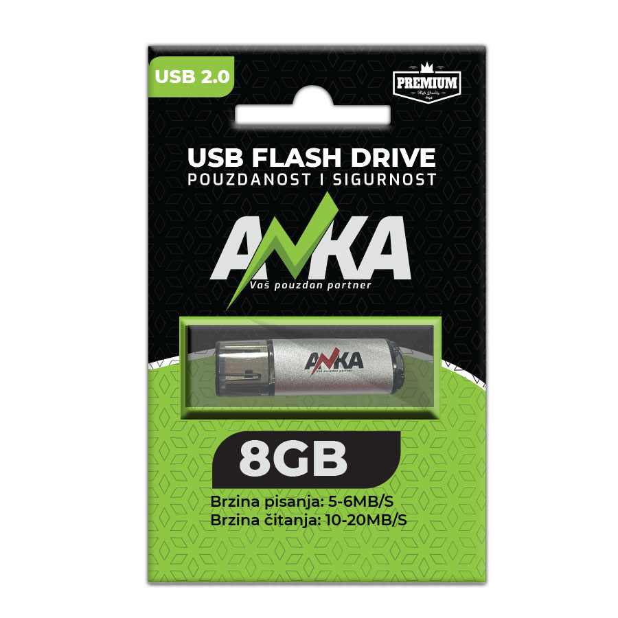 USB FLASH DRIVE 8GB 2.0 WS5-6MB/S RS 10-20MB/S ANKA