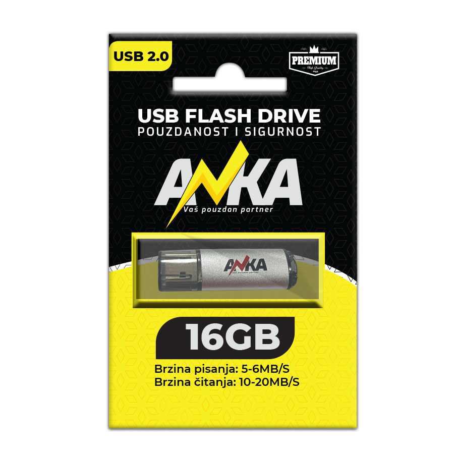 USB FLASH DRIVE 16GB 2.0 WS5-6MB/S RS 10-20MB/S ANKA