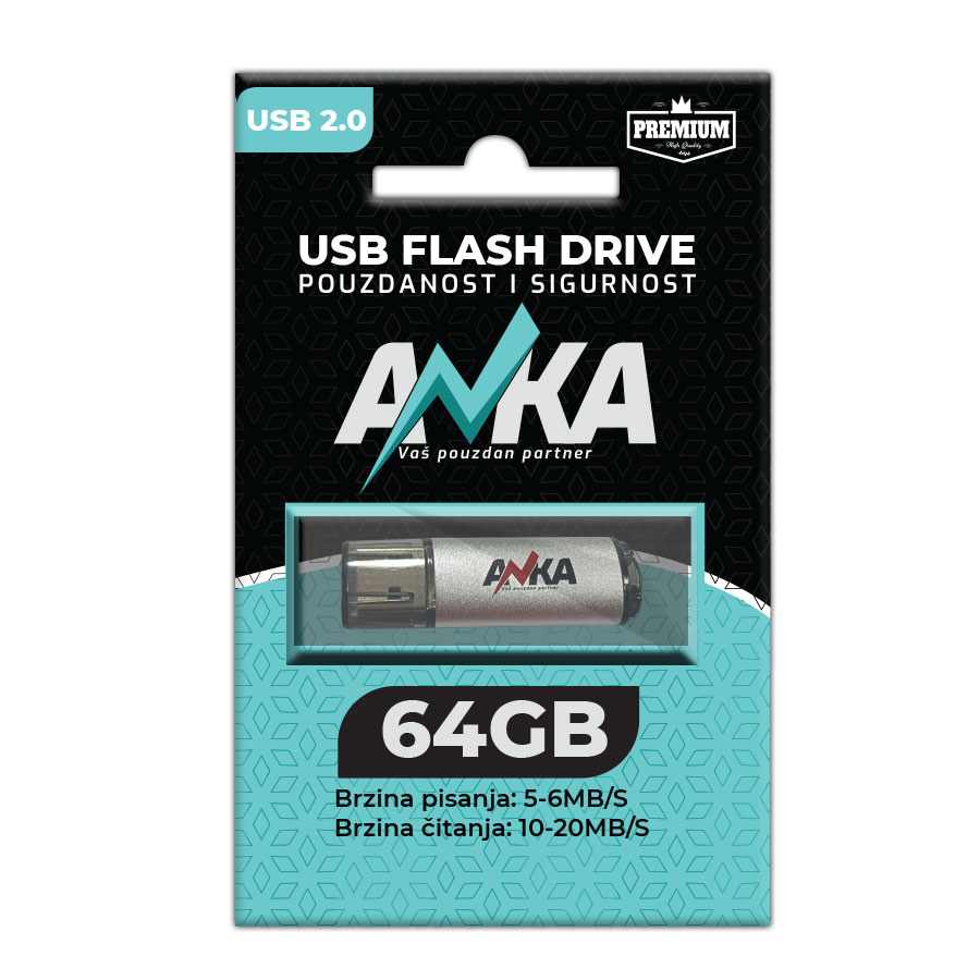 USB FLASH DRIVE 64GB 2.0 WS5-6MB/S RS 10-20MB/S ANKA