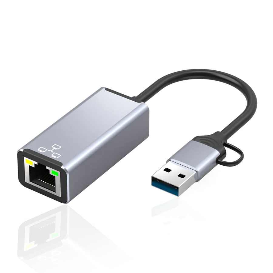 HC-72Q 2 U 1 USB /TIP C ETHERBET ADAPTER 1000MBS