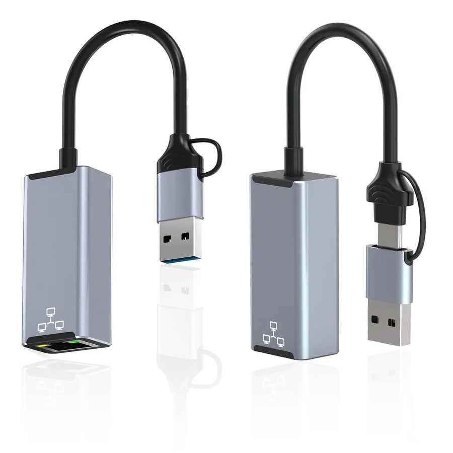 HC-72Q 2 U 1 USB /TIP C ETHERBET ADAPTER 1000MBS
