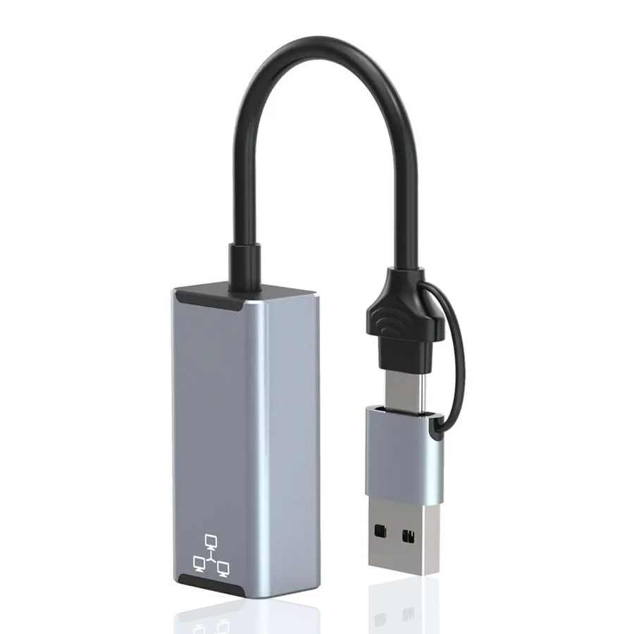 HC-72S 2 U 1 USB C/USB A ETHERNET ADAPTER 100 MBS