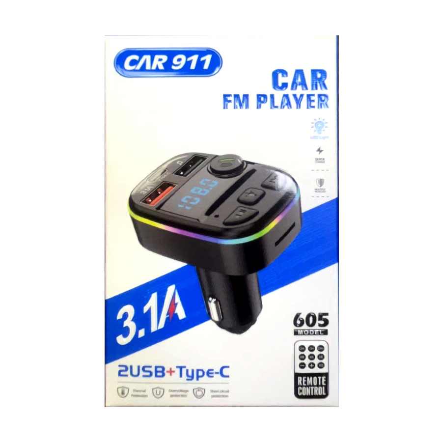 BLUETOOTH FM TRANSMITER CAR 911 605 3.1A+PD