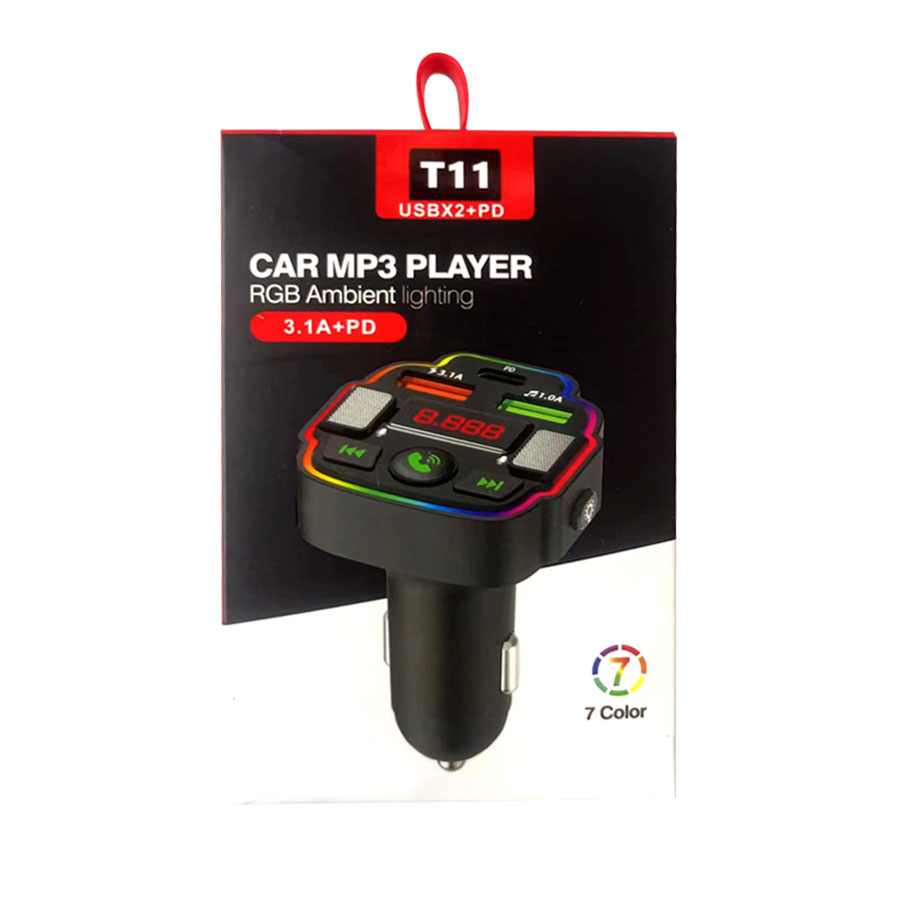 BLUETOOTH FM TRANSMITER T11 3.1A+PD RGB AMBIENT