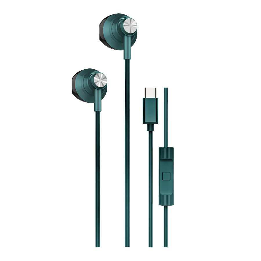 STEREO SLUSALICE AN-711 TYPE-C SA PONISTAVANJEM BUKE ZELENE
