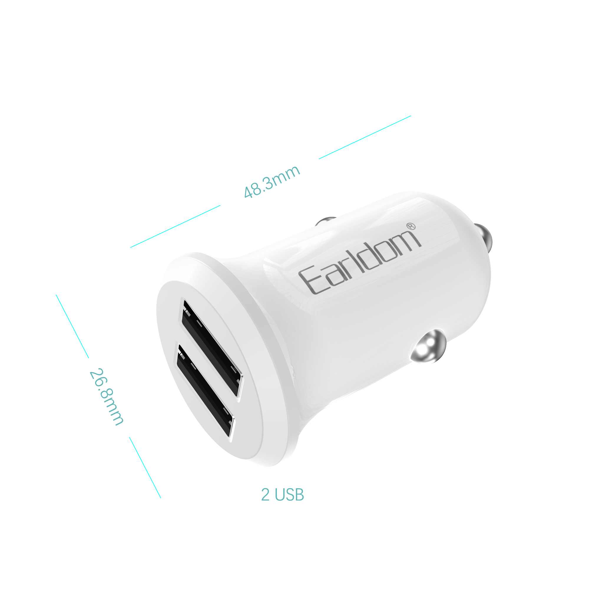 AUTO PUNJAC ES-CC33 2USB 2,4A BIJELI EARLDOM