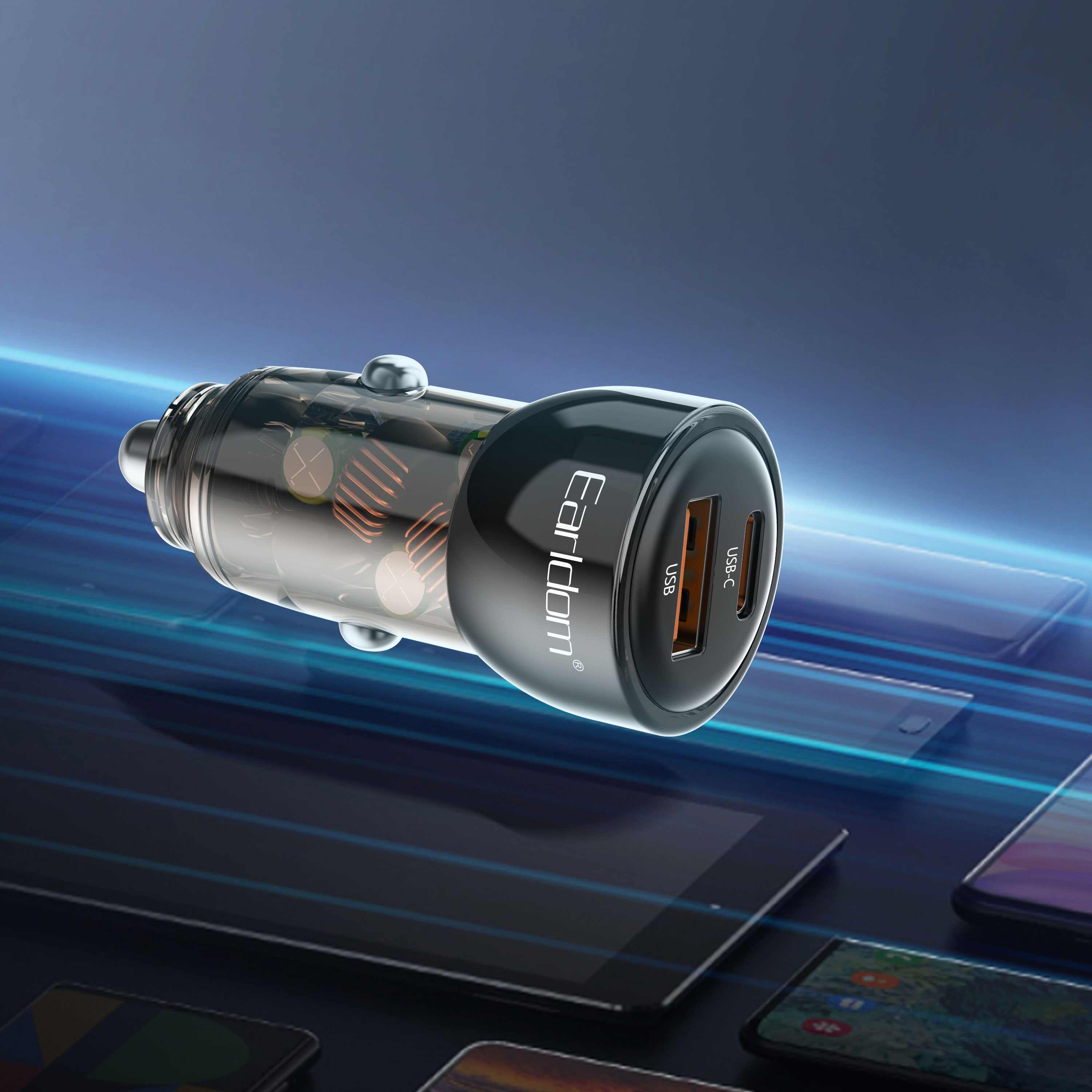 AUTO PUNJAC ES-CC31 USB+PD 30W CRNI EARLDOM