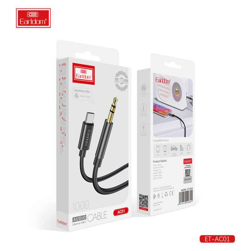 TYPE-C NA AUX KABAL ET-AC01 100CM EARLDOM CRNI