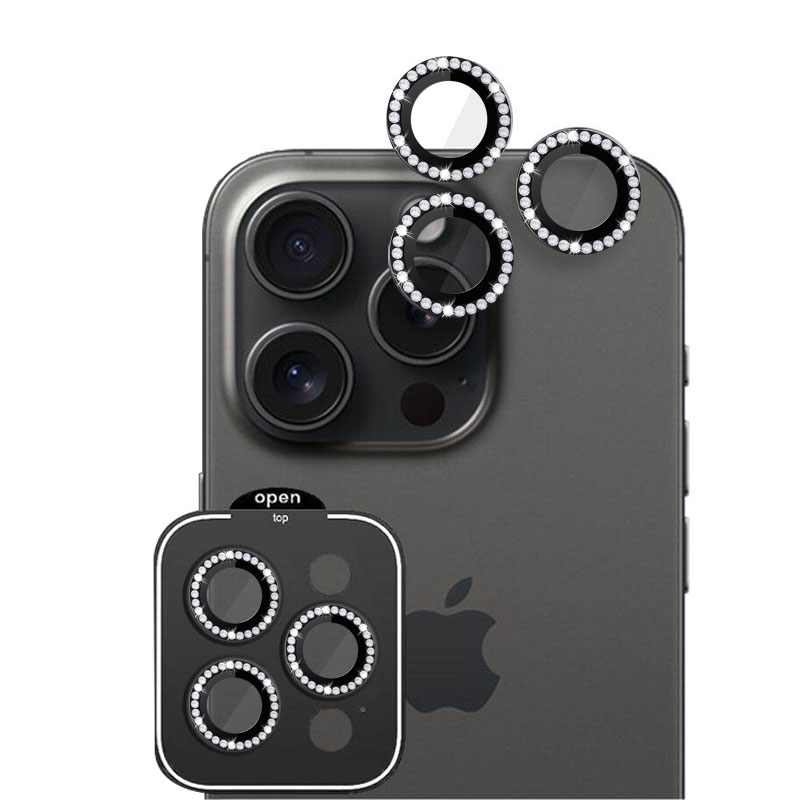 POSITIONER STAKLO KAMERE DIAMOND IPHONE 16 PRO/ 16 PRO MAX CRNA