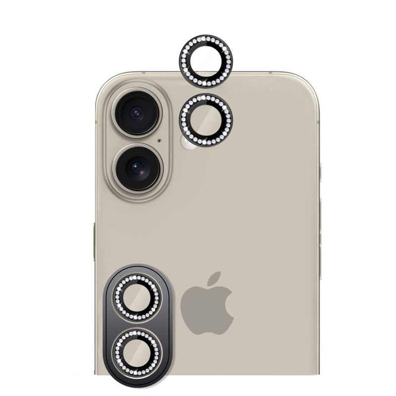 POSITIONER STAKLO KAMERE DIAMOND IPHONE 16/ 16 PLUS CRNA
