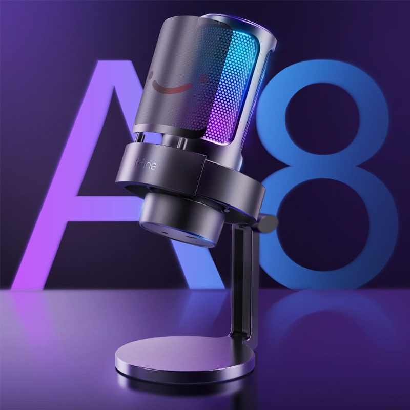 FIFINE USB MIKFORON SNIMANJE&STRIMOVANJE RGB A8 CRNI