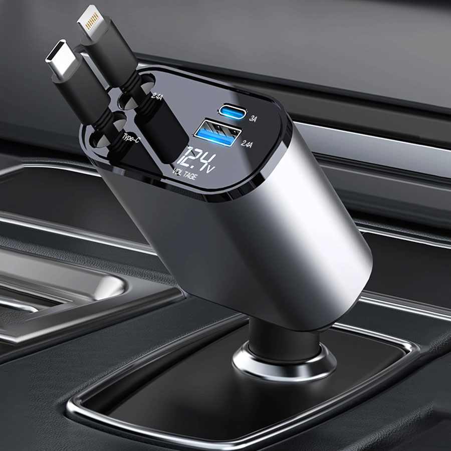SUPER FAST CHARGE CAR CHARGER 4IN1 120W
