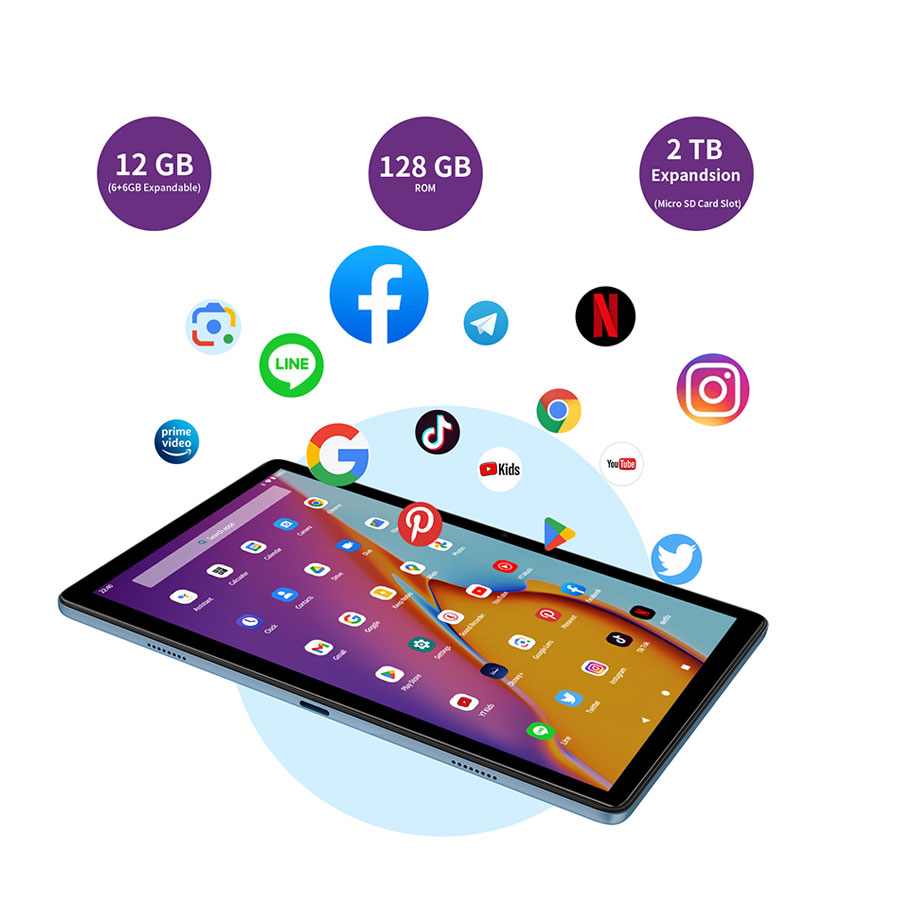 VASOUN TABLET PC P30H K (4G) TAB12 L10 12(6+6EXPAND)/128GB CRNI