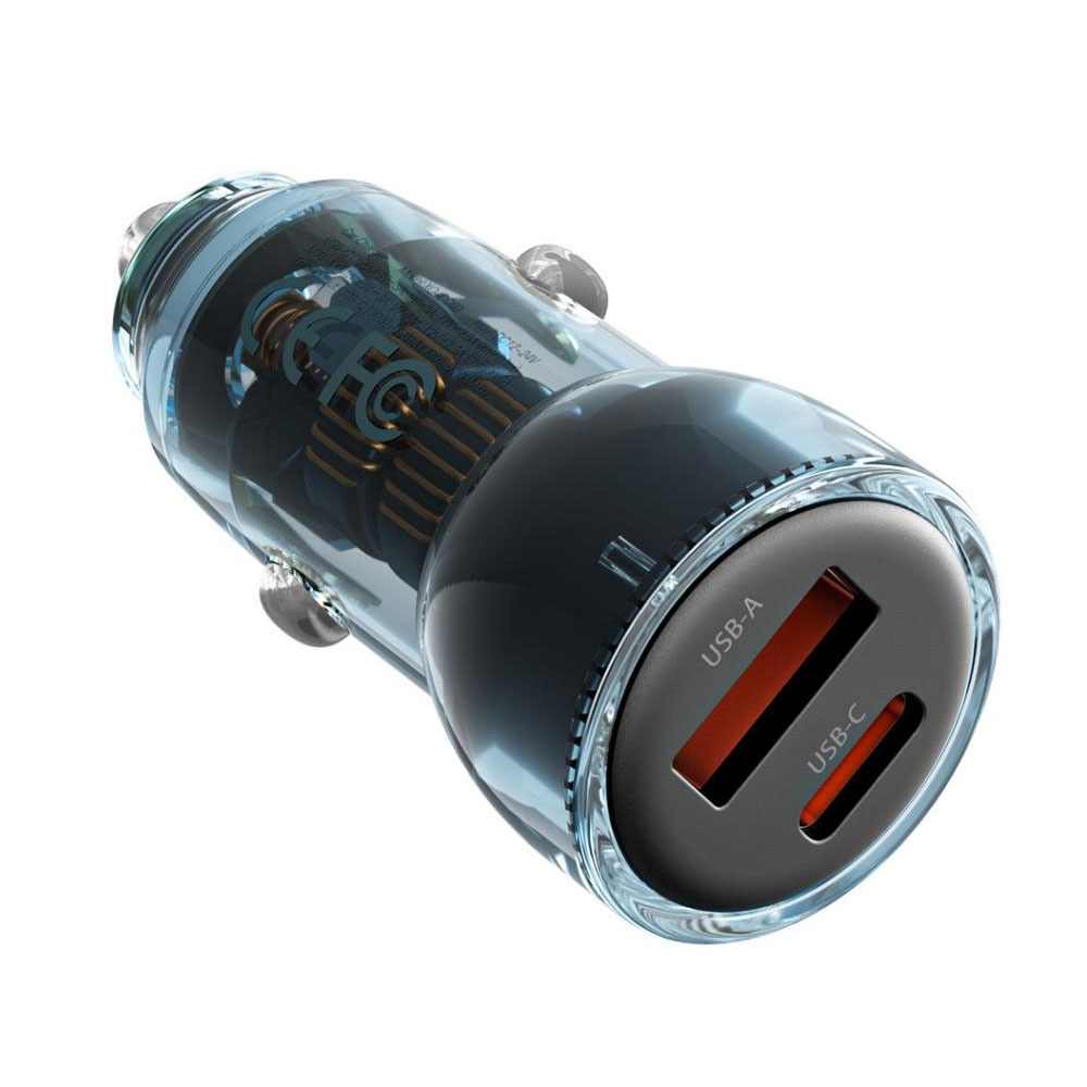 PAMETNI PROZIRNI AUTO PUNJAC CC60 A30W + C30W / ISTOVREMENO PUNJENJE 60W XO