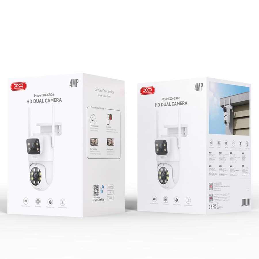 PAMETNA VANJSKA KAMERA XO SA DUPLIM EKRANIMA CR06 400W 2.4G WiFi + BLUETOOTH SA INTERNETOM