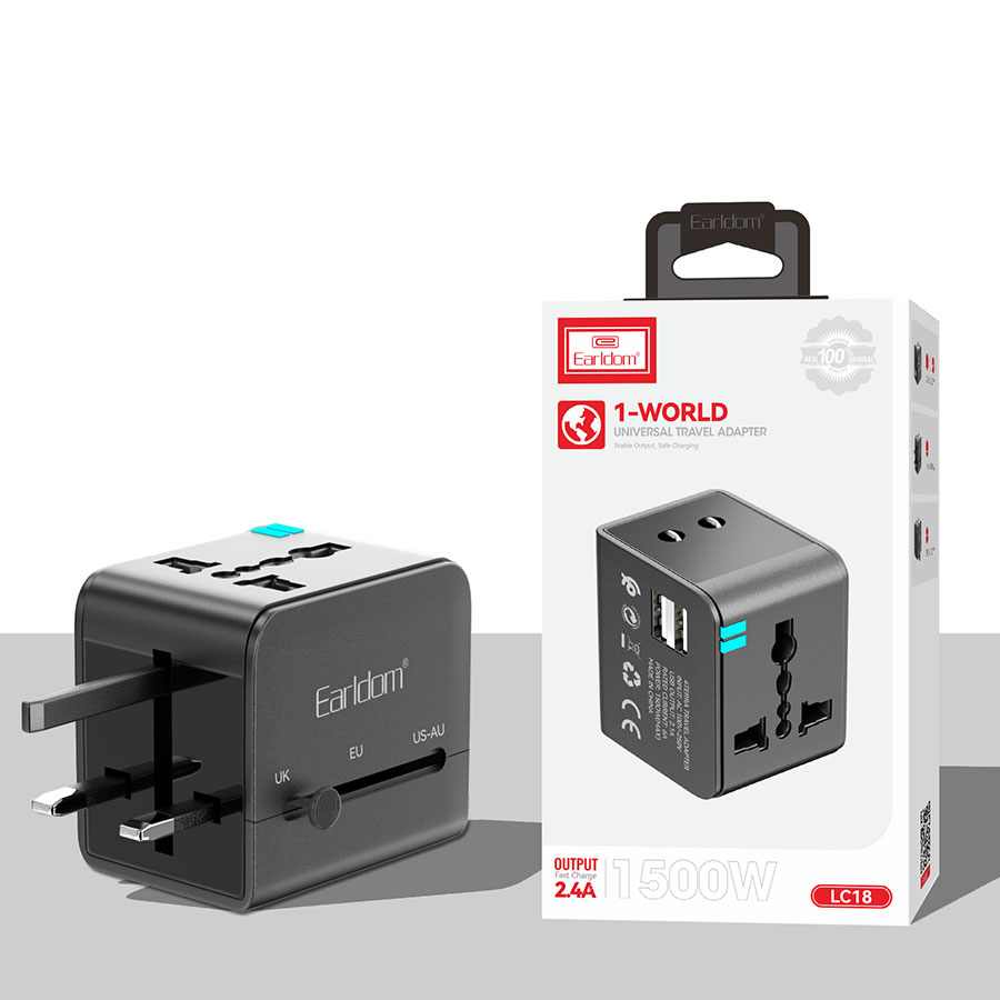 UNIVERZALNI ADAPTER ZA PUNJENJE ES-LC18 1500W 2USB EARLDOM